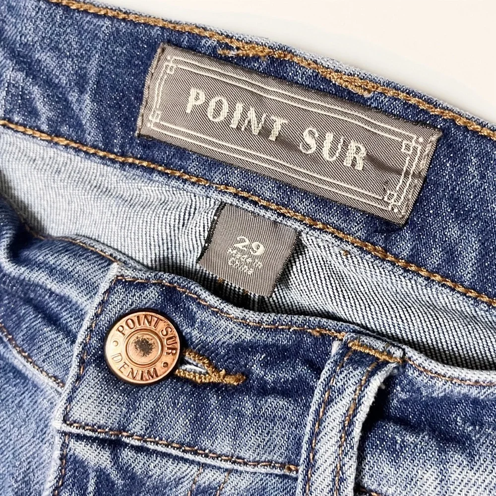 J. Crew Point Sur High Rise Straight Jeans 29 8 distressed cropped ankle stretch